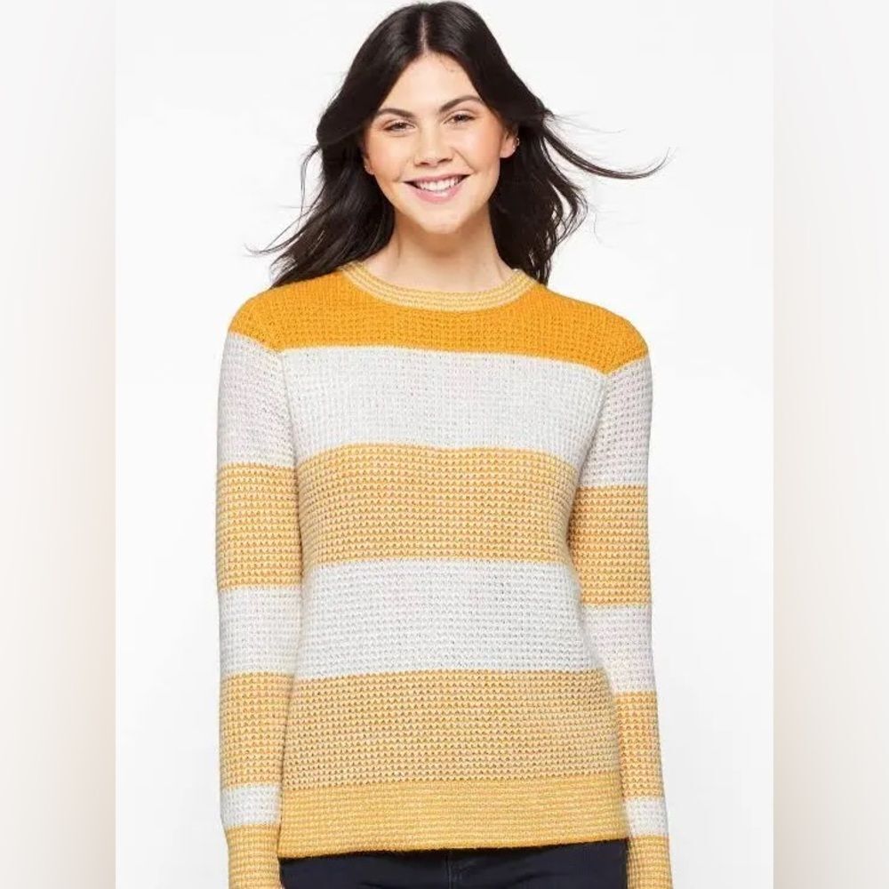 Pink Clover Alicia Textured Long Sleeve‎ Sweater mustard size M stitch fix nwt